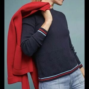 Anthropologie Needle crewneck sweater in women’s med wool cashmere preppy